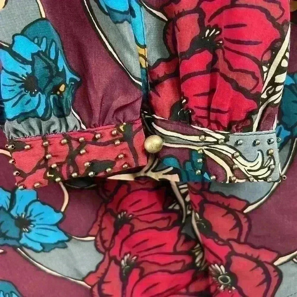 Lane Bryant Long Blouse Top Beaded Embellishment Colorful Women Plus Size 26-28 - Picture 5 of 8